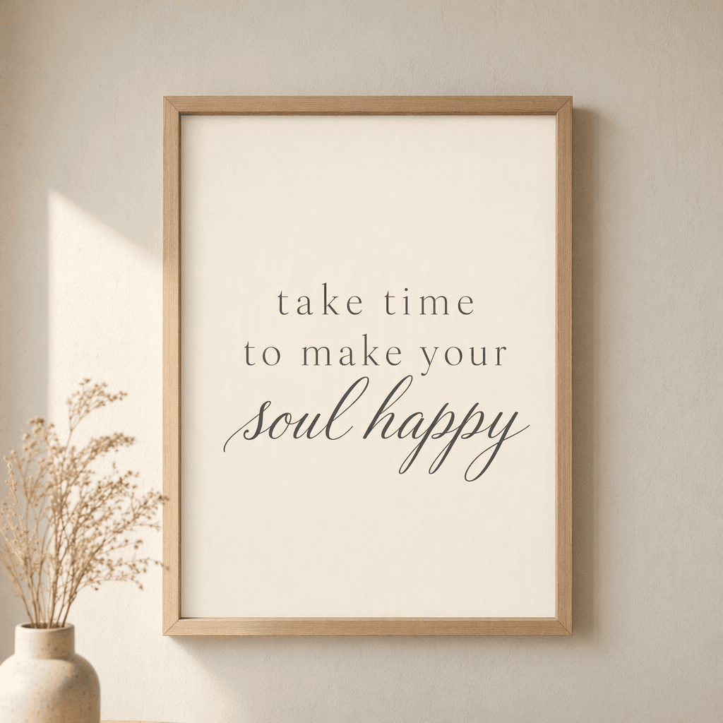 Soul Happy Wall Art, shown framed
