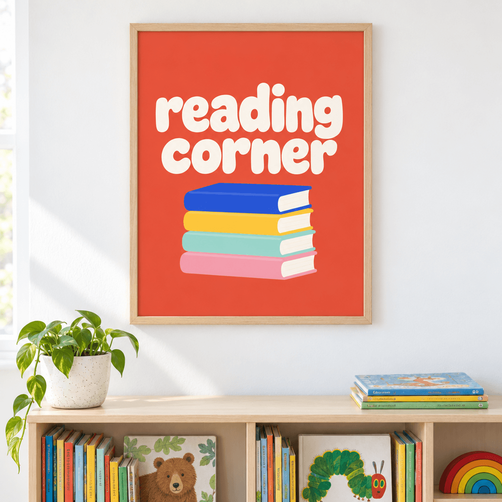 Reading Corner Classroom Decor, shown framed