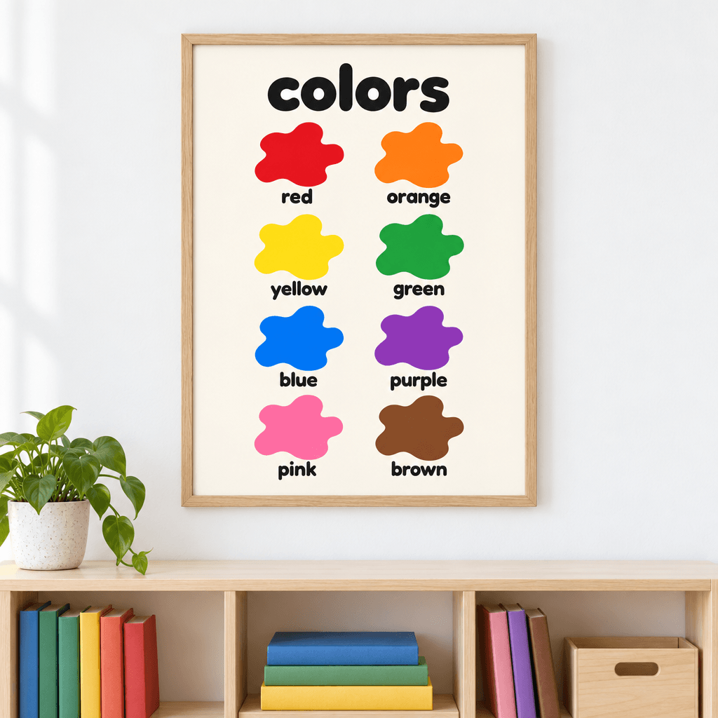 Colors Chart Classroom Decor, shown framed