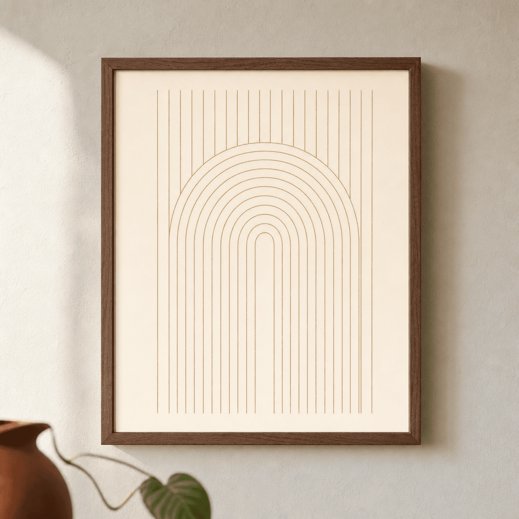 Warm Arch Boho Wall Art, shown framed