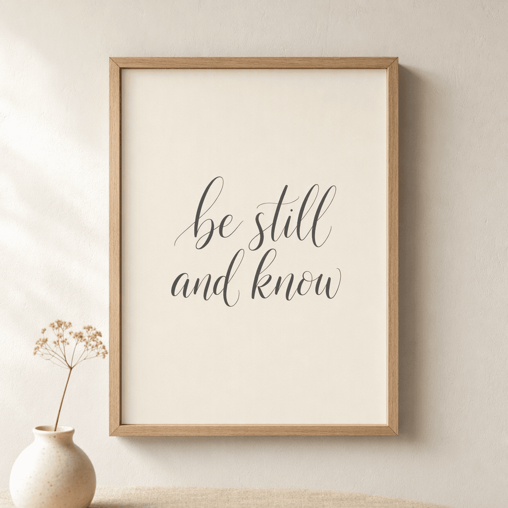 Be Still and Know Wall Art, shown framed