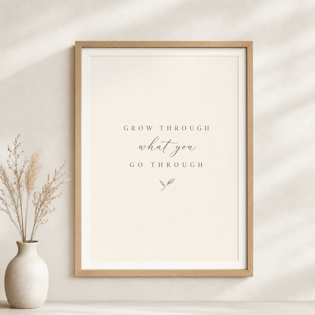 Grow Through What You Go Through Wall Art, shown framed