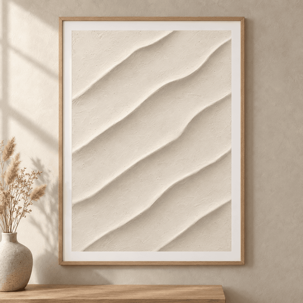 Dune Ridges Textured Wall Art, shown framed