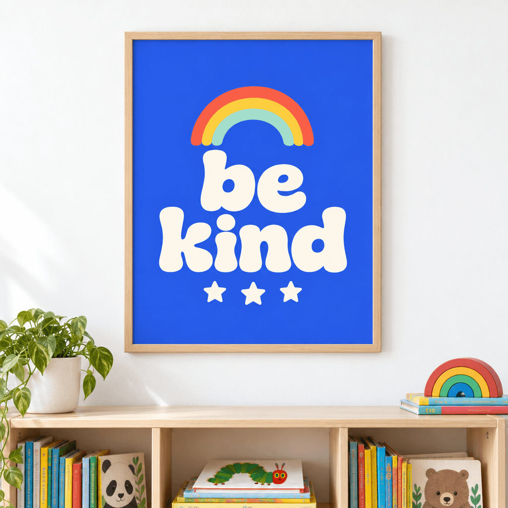 Be Kind Classroom Decor, shown framed