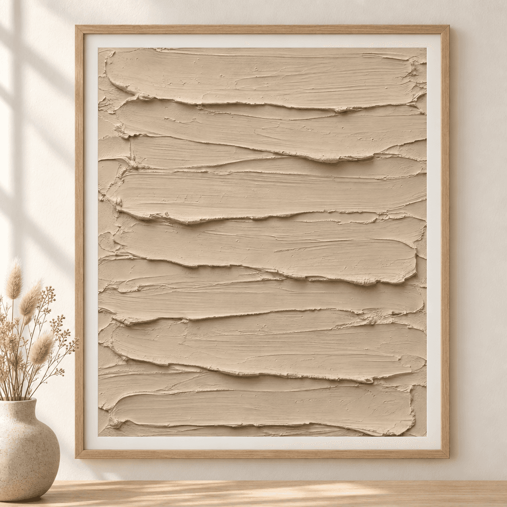 Knife Strokes Textured Wall Art, shown framed